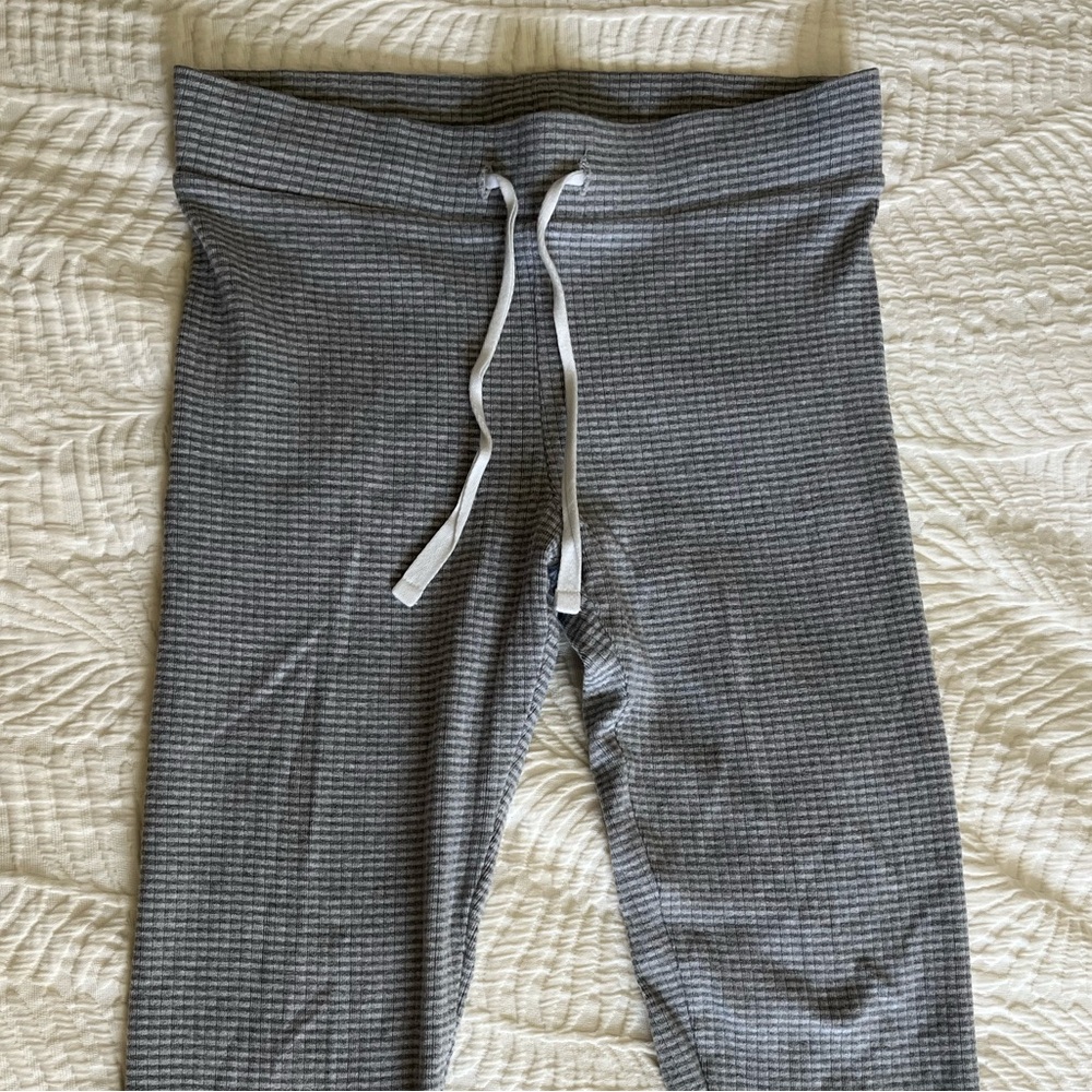 Gray Ribbed Lounge Pants